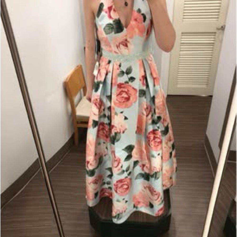Floral Halter Neck Dress